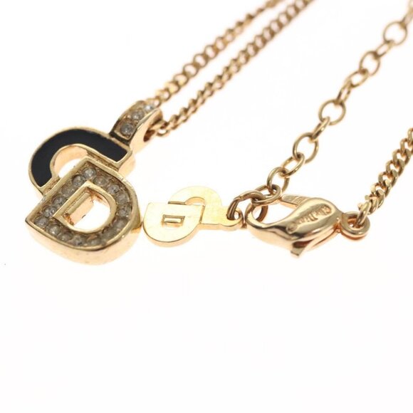 Christian Dior Necklace metal Gold Auth FF6480 - Picture 1 of 7